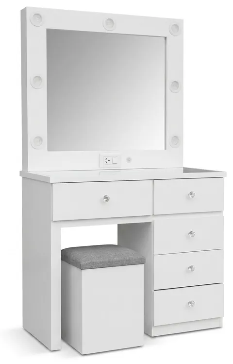 Tocador Vanity 5 cajones blanco